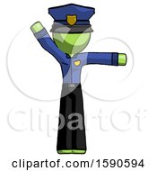 Green Police Man Directing Traffic Right