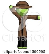 Poster, Art Print Of Green Detective Man Directing Traffic Right
