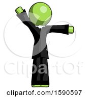 Poster, Art Print Of Green Clergy Man Directing Traffic Right