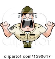 Cartoon Scared Male Drill Sergeant