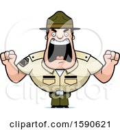 Cartoon Angry Male Drill Sergeant