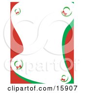 Poster, Art Print Of Stationery Border Of Christmas Wreaths