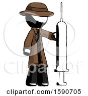Ink Detective Man Holding Large Syringe