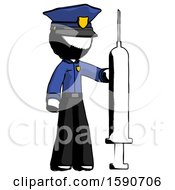 Ink Police Man Holding Large Syringe