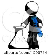 Poster, Art Print Of Ink Clergy Man Holding Test Tube Beside Beaker Or Flask