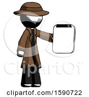 Ink Detective Man Showing Clipboard To Viewer