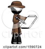Ink Detective Man Using Clipboard And Pencil