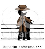 Poster, Art Print Of Ink Detective Man With Server Racks In Front Of Two Networked Systems