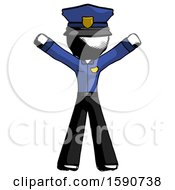 Ink Police Man Surprise Pose Arms And Legs Out