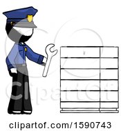Poster, Art Print Of Ink Police Man Server Administrator Doing Repairs