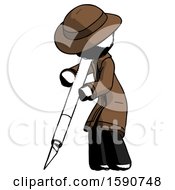 Poster, Art Print Of Ink Detective Man Cutting With Large Scalpel