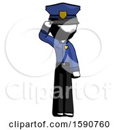 Poster, Art Print Of Ink Police Man Soldier Salute Pose