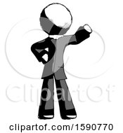 Poster, Art Print Of Ink Clergy Man Waving Left Arm With Hand On Hip