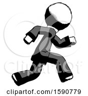 Poster, Art Print Of Ink Clergy Man Running Fast Right