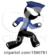 Poster, Art Print Of Ink Police Man Running Fast Right