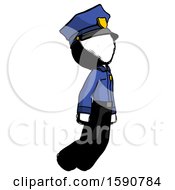 Poster, Art Print Of Ink Police Man Floating Through Air Right