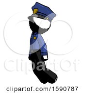 Poster, Art Print Of Ink Police Man Floating Through Air Left