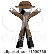 Ink Detective Man Surprise Pose Arms And Legs Out