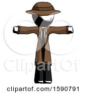 Poster, Art Print Of Ink Detective Man T-Pose Arms Up Standing