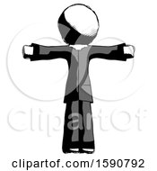 Poster, Art Print Of Ink Clergy Man T-Pose Arms Up Standing