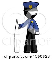 Poster, Art Print Of Ink Police Man Standing With Large Thermometer