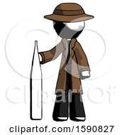 Poster, Art Print Of Ink Detective Man Standing With Large Thermometer