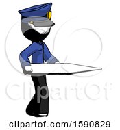 Poster, Art Print Of Ink Police Man Walking With Large Thermometer