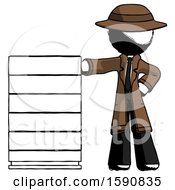 Poster, Art Print Of Ink Detective Man With Server Rack Leaning Confidently Against It