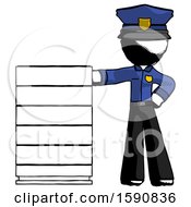 Poster, Art Print Of Ink Police Man With Server Rack Leaning Confidently Against It