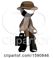 Poster, Art Print Of Ink Detective Man Walking With Briefcase To The Right