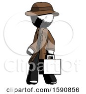 Poster, Art Print Of Ink Detective Man Walking With Briefcase To The Left
