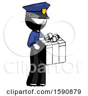 Poster, Art Print Of Ink Police Man Giving A Present