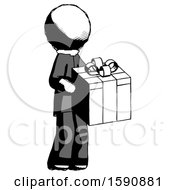 Poster, Art Print Of Ink Clergy Man Giving A Present