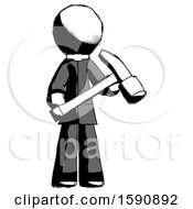 Ink Clergy Man Holding Hammer Ready To Work
