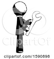 Poster, Art Print Of Ink Clergy Man Using Wrench Adjusting Something To Right