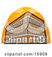 Commercial Building With Four Floors Clipart Illustration by Andy Nortnik