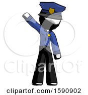 Ink Police Man Waving Emphatically With Right Arm