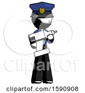 Ink Police Man Holding Large Drill