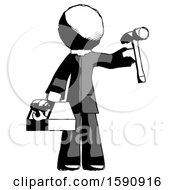 Poster, Art Print Of Ink Clergy Man Holding Tools And Toolchest Ready To Work