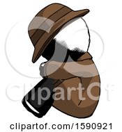 Poster, Art Print Of Ink Detective Man Sitting With Head Down Facing Sideways Left