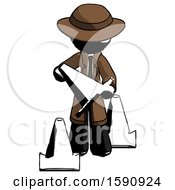 Ink Detective Man Holding A Traffic Cone