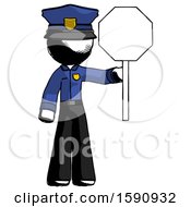 Poster, Art Print Of Ink Police Man Holding Stop Sign