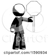 Poster, Art Print Of Ink Clergy Man Holding Stop Sign