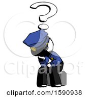 Poster, Art Print Of Ink Police Man Thinker Question Mark Concept