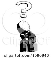 Poster, Art Print Of Ink Clergy Man Thinker Question Mark Concept
