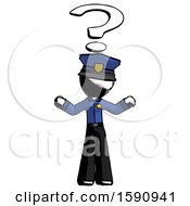 Ink Police Man With Question Mark Above Head Confused