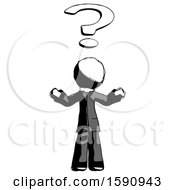 Poster, Art Print Of Ink Clergy Man With Question Mark Above Head Confused