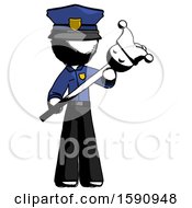 Ink Police Man Holding Jester Diagonally