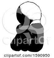 Poster, Art Print Of Ink Clergy Man Sitting With Head Down Back View Facing Left