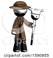 Poster, Art Print Of Ink Detective Man Holding Jester Staff